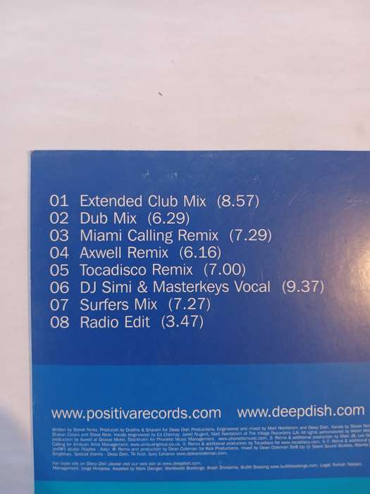 Deep Dish feat. Stevie Nicks, Dreams CD single, Promo, EU