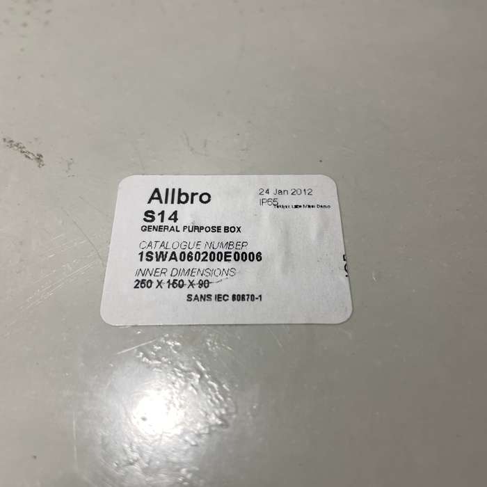 Allbro S14 Fibreglass enclosure