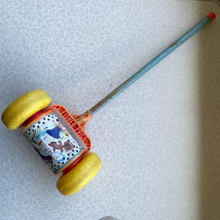 Vintage Fisher Price Musical Melody Chime Roller Push Toy #757