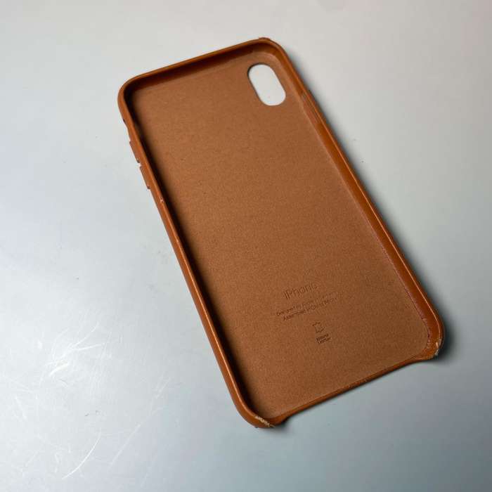 Apple iPhone XS Brown leather case.