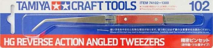 HG Rev Action Angled Tweezers TAMIYA 74102