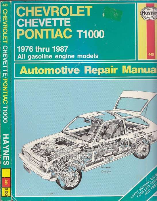 Chevrolet Chevette Pontiac T1000 1976 thru 1987 All gasoline engine models. (H449)