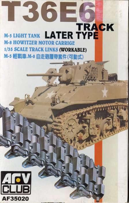M-5 Light Tank Track/M-8 Howitzer Motor Carriage Workable Track - 1/35 (AFV Club)(AF35020)(ON0249)