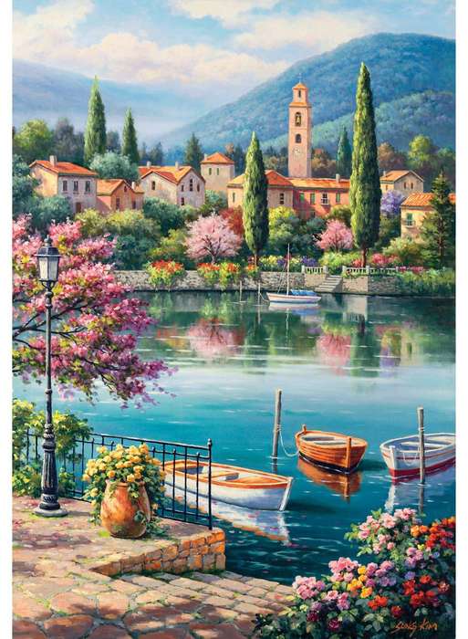 Village Lake Afternoon 500 Pieces Anatolian Puzzle ANA3597
