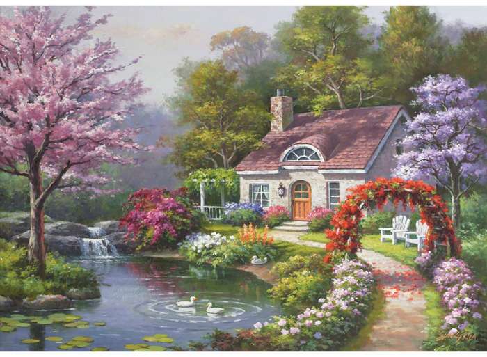 Spring Cottage in full bloom 1500 Pieces Anatolian Puzzle ANA4556
