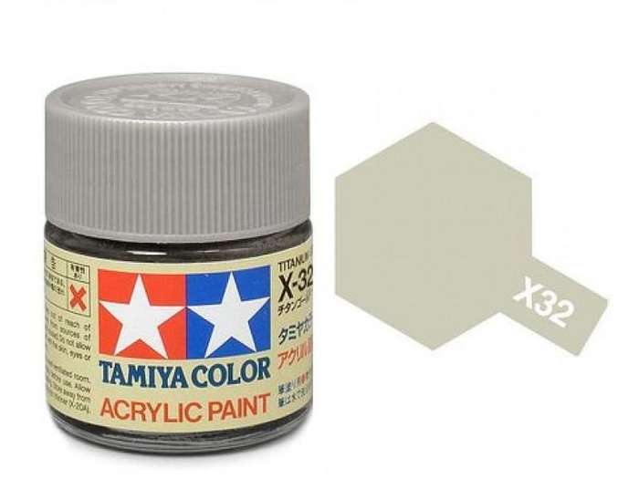 Titanium Silver Acrylic Paint 23ml (Tamiya X-32)