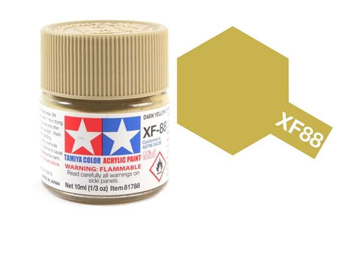 Flat Dark Yellow 2 Mini Acrylic Paint 10ml (Tamiya XF-88)