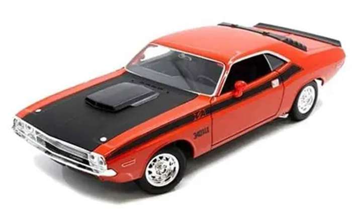 Dodge Challenger T/a Orange /Black 1970 1/24 Scale WELLY 240290