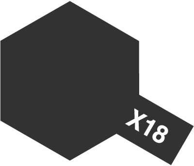 Semi-Gloss Black Enamel Paint 10ml (Tamiya X-18)