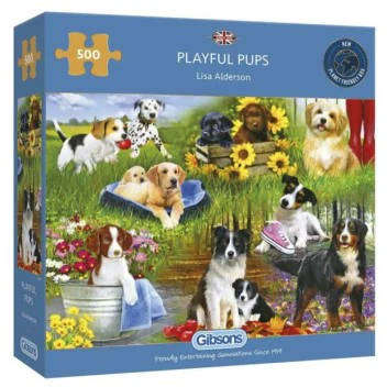 Playful Pups - 500 Pieces Gibsons Puzzle 3129