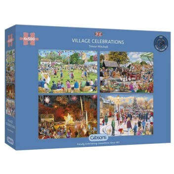 Village Celebrations - 4 x 500 Piece Gibsons Puzzles 5051