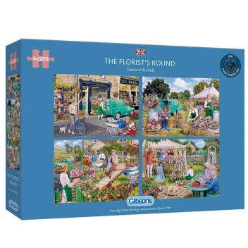 The Florists Round - 4 x 500 Piece Gibsons Puzzles 5058