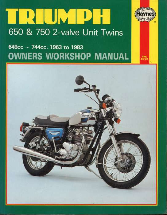 Triumph 650 & 750 2-valve Unit Twins 1963 to 1983 Workshop Manual (Haynes H122)