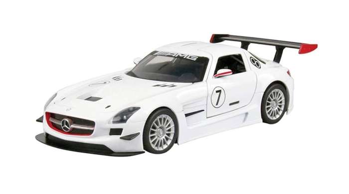 Mercedes-Benz SLS AMG GT3 GT (Racing White)  #7 - 1/24 Scale (Motormax MOT73772)