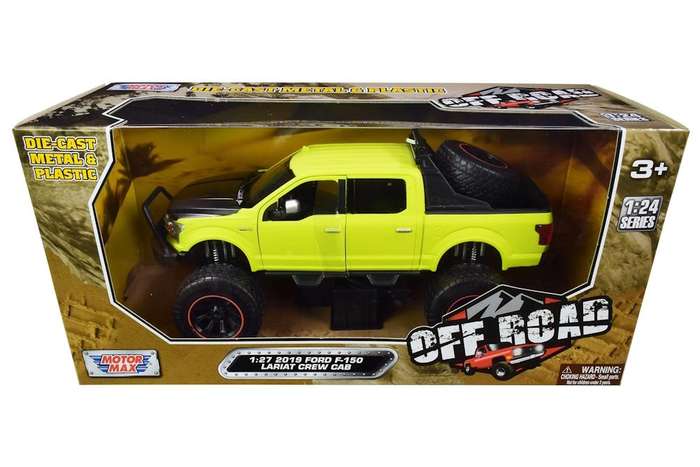 Ford F-150 Lariat Crew Cab Off Road Yellow 2019 - 1/24 Scale  (Motormax MOT79146)