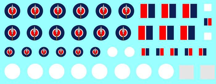 Royal Rhodesian Air Force National Markings 1963-70 - 1/72 Scale (Viper Decal Products)(MAF72011A)