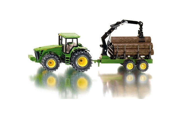 John Deere 8430 Tractor with Forestry Trailer   1/50 Scale (Siku 1954)