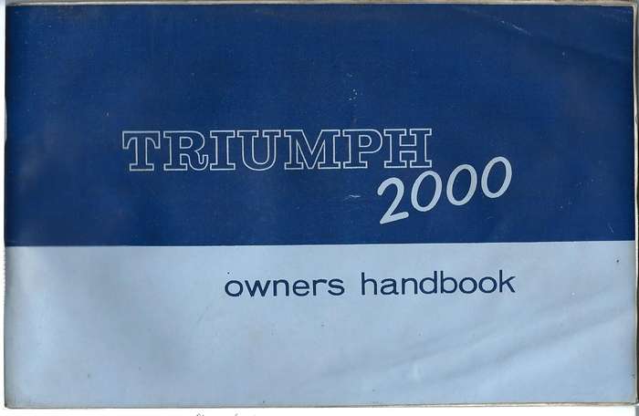 Triumph 2000 Owners Handbook (T2000)