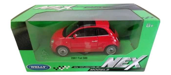 FIAT 500 Red 2007 1/24 Scale WELLY 22514RED
