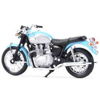 Triumph Bonneville Blue/Silver 2002 1/18 Scale WELLY 12171PW