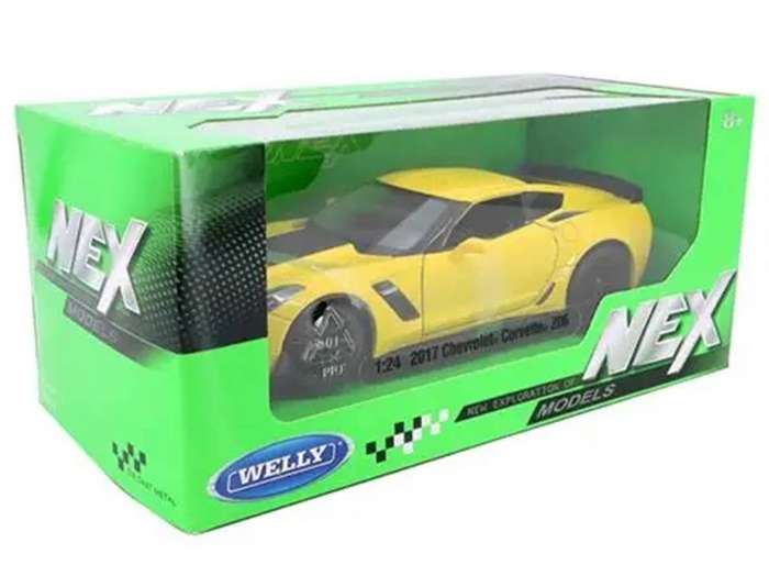 Chevrolet Corvette Z06 Yellow 2017 1/24 Scale WELLY 24085W-YELLOW