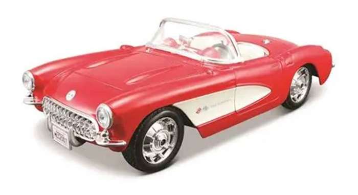 Chevrolet Corvette Red/White 1957 1/24 Scale WELLY 29393R