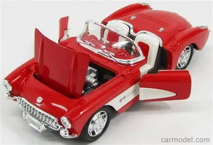 Chevrolet Corvette Red/White 1957 1/24 Scale WELLY 29393R
