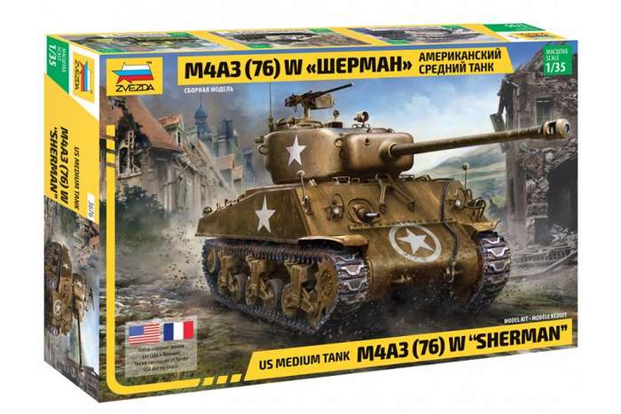 M4 A3 (76mm) Sherman Tank - 1/35 Scale Zvezda 3676