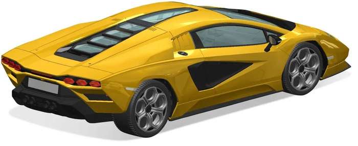 Lamborghini Countach LPI 800-4 Pullback Yellow 1/35 Scale WELLY 43818CW