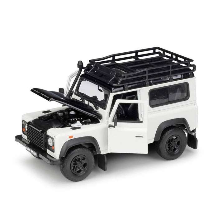 Land Rover Defender with Roof Rack Snorkel Cream 1/24 Scale WELLY 22498SP-W-CREAM