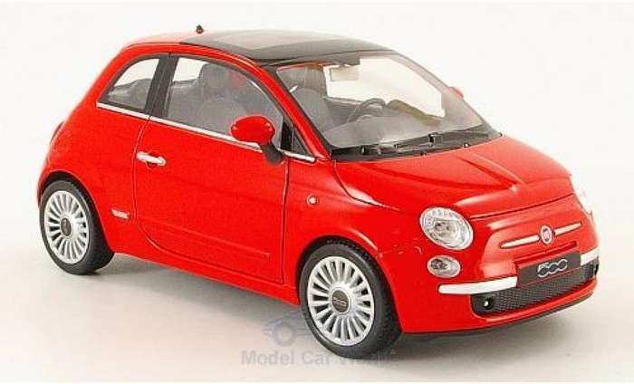 FIAT 500 Red 2007 1/24 Scale WELLY 22514RED
