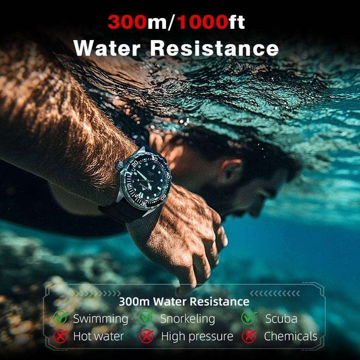 NORTH EDGE Men's Tactical TRITON Solar Powered 300m Dive Watch