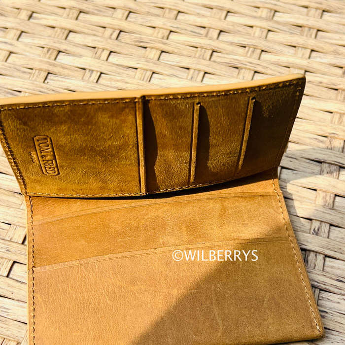 TOM & FRED® Mens Camel Tan Manchester Vertical Bi-fold Wallet