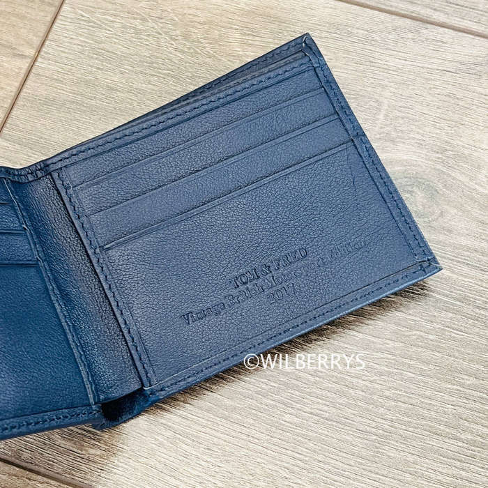 TOM & FRED London® Premium Genuine Leather British Racing Number 59 Tribute Wallet MIDNIGHT BLUE