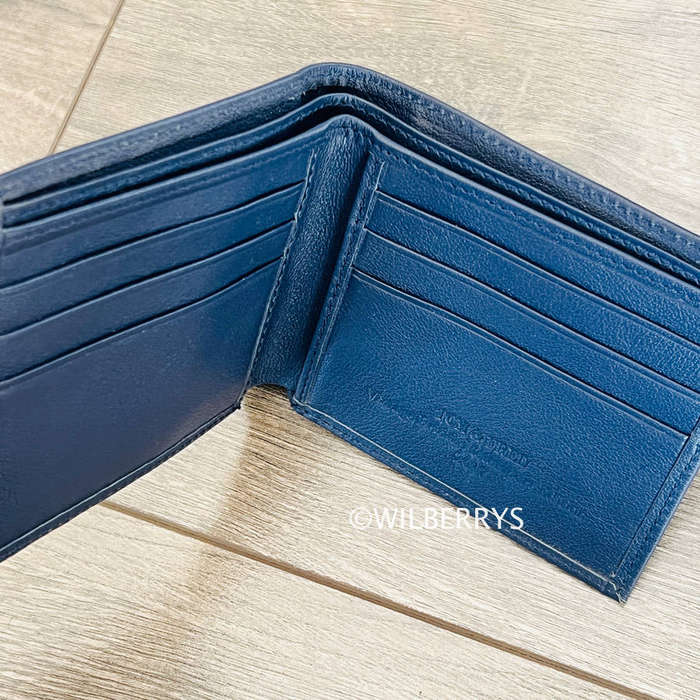 TOM & FRED London® Premium Genuine Leather British Racing Number 59 Tribute Wallet MIDNIGHT BLUE