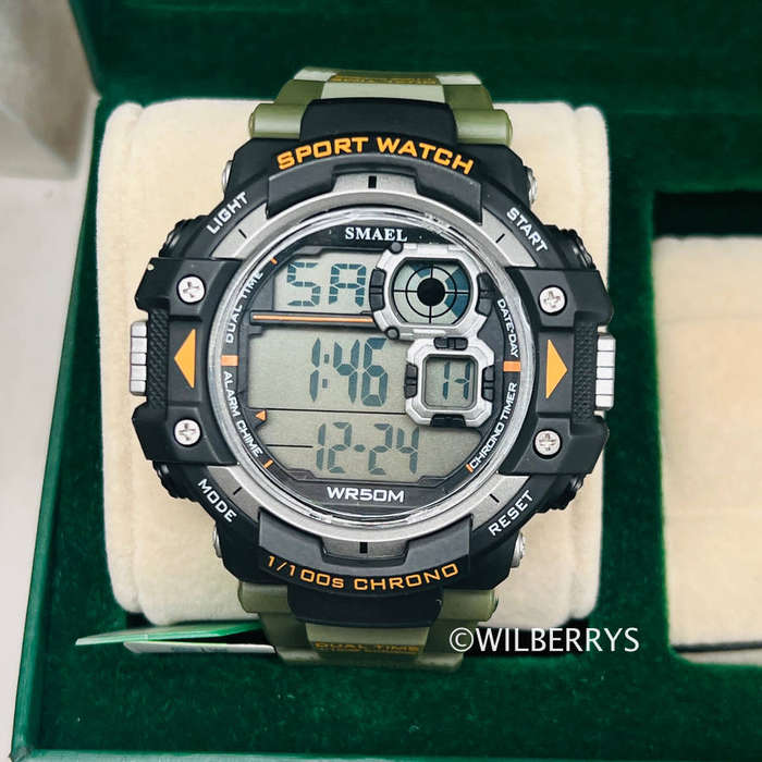 Smael Mens Mountain Army Green Shock Proof Watch