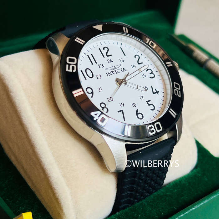 INVICTA Men's Classic 45mm Black Silicone Watch