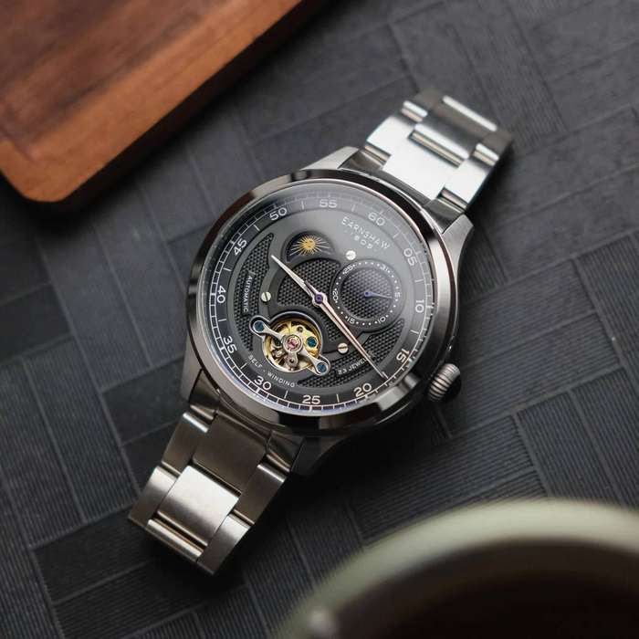 THOMAS EARNSHAW Mens Duncan Grande Automatic Open Heart Watch