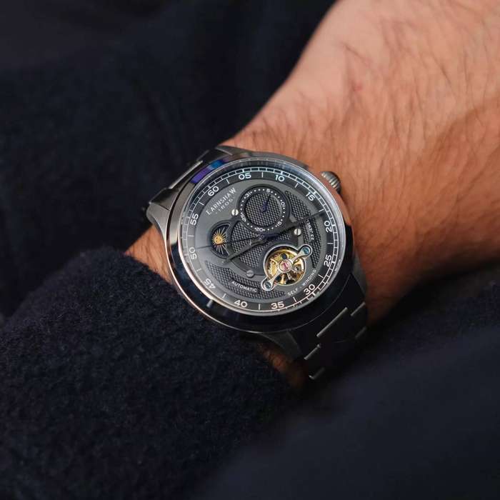 THOMAS EARNSHAW Mens Duncan Grande Automatic Open Heart Watch