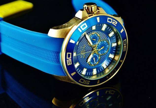 Invicta Pro Diver Sport 50mm Crimson Gold/Blue Chronograph Watch