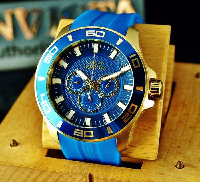Invicta Pro Diver Sport 50mm Crimson Gold/Blue Chronograph Watch