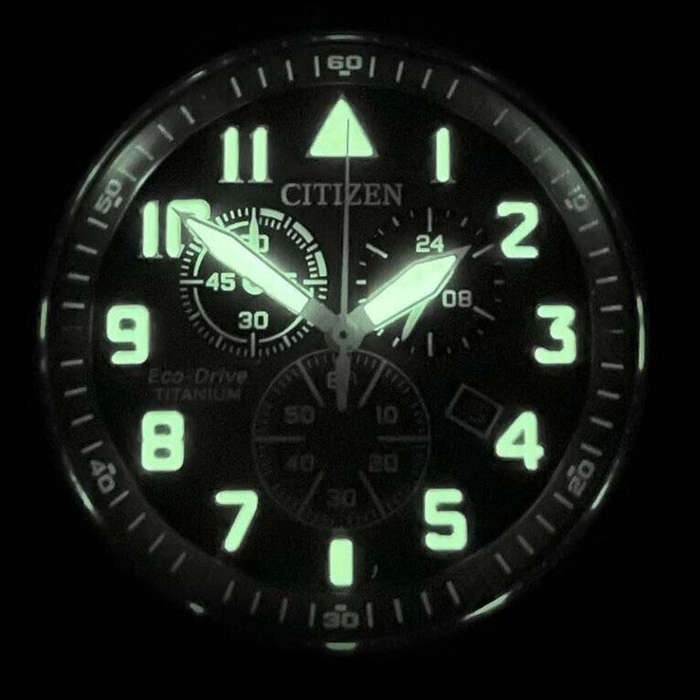 CITIZEN Garrison Super Titanium Pilot Chronograph Watch AT2480-81L