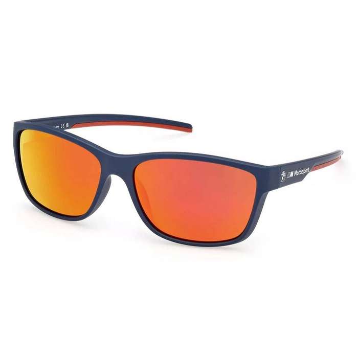 BMW Motorsports Mens M Sport Mirror Sunglasses Blue/Orange