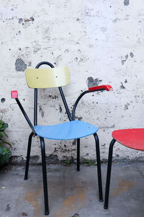 Rare set of four French mid century Vintage Chairs