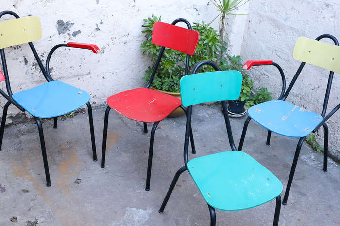 Rare set of four French mid century Vintage Chairs
