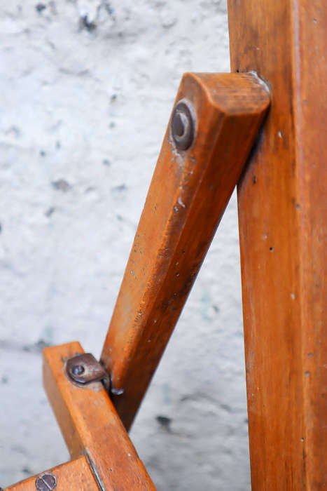 Pair of 1940s British military folding chairs  Antique Oak with Patina