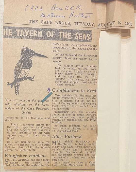 SIGNED! "TROUT FLIES BY KINGFISHER" & "A TROUT FISHER IN SOUTH AFRICA BY KINGFISHER" AKA FRED BOWKER