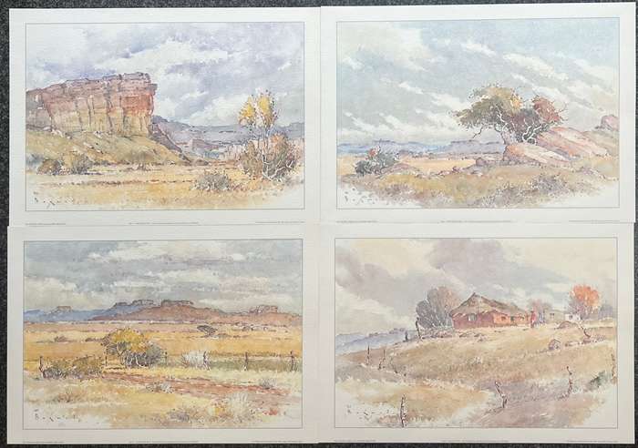 1 x COLLECTION OF 4 PRINTS BY JOHANNES G BORMAN, THE GOLDEN ACRES OF THE EASTERN FREE STATE