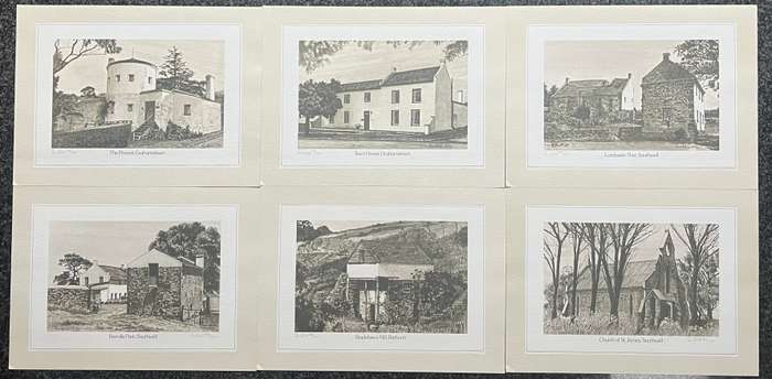 SIGNED, NUMBERED! SETTLER COUNTRY BY ROBERT WILLIAM KITTO 6 LITHOGRAPHIC DRAWINGS