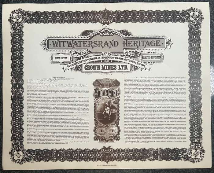 Witwatersrand Heritage - Commemorative Issue - Portfolio One - Crown Mines